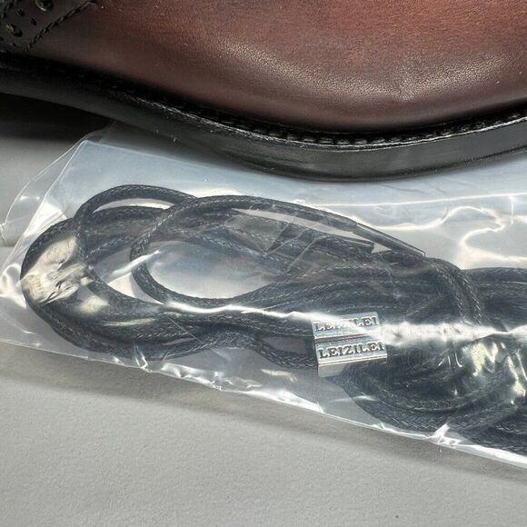 Leizilei Derby Men's Size 7 Leather Lace Up Wing Tip Brogue‎ Oxford Dress Shoes - Picture 15 of 16